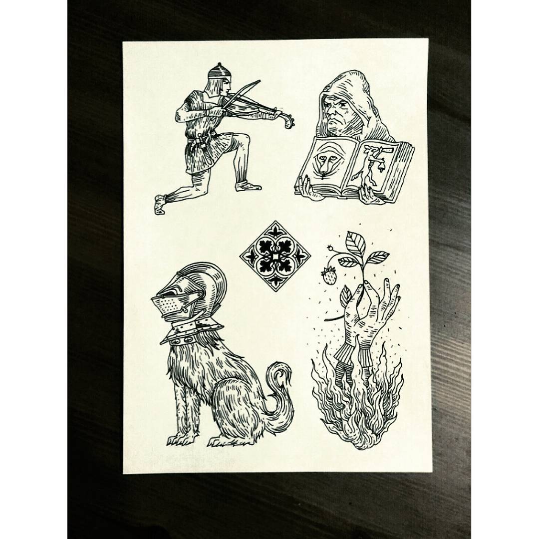 Some of my black sketches - My, Tattoo, Tattoo parlor, Tattoo artist, , Tattoo sketch, Tattoo, Blackwork, , Longpost