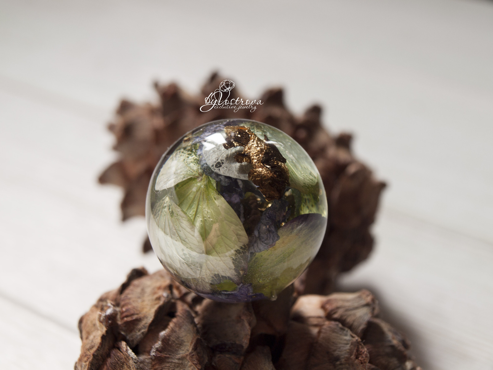 Sphere green planets - My, Epoxy resin, Pendant, Green