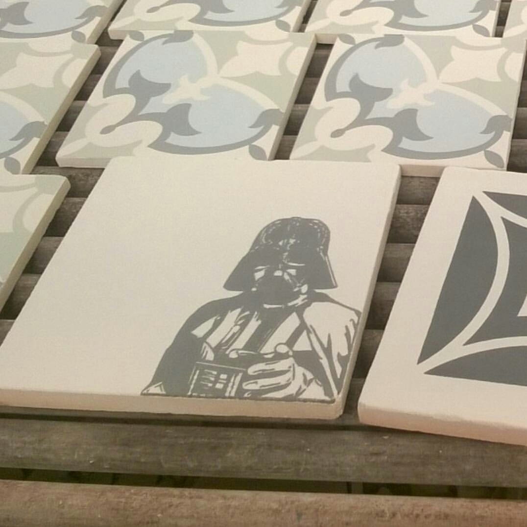 When the artist is a fan of Star wars, the production of ceramic tiles - Star Wars, Tile, Darth vader