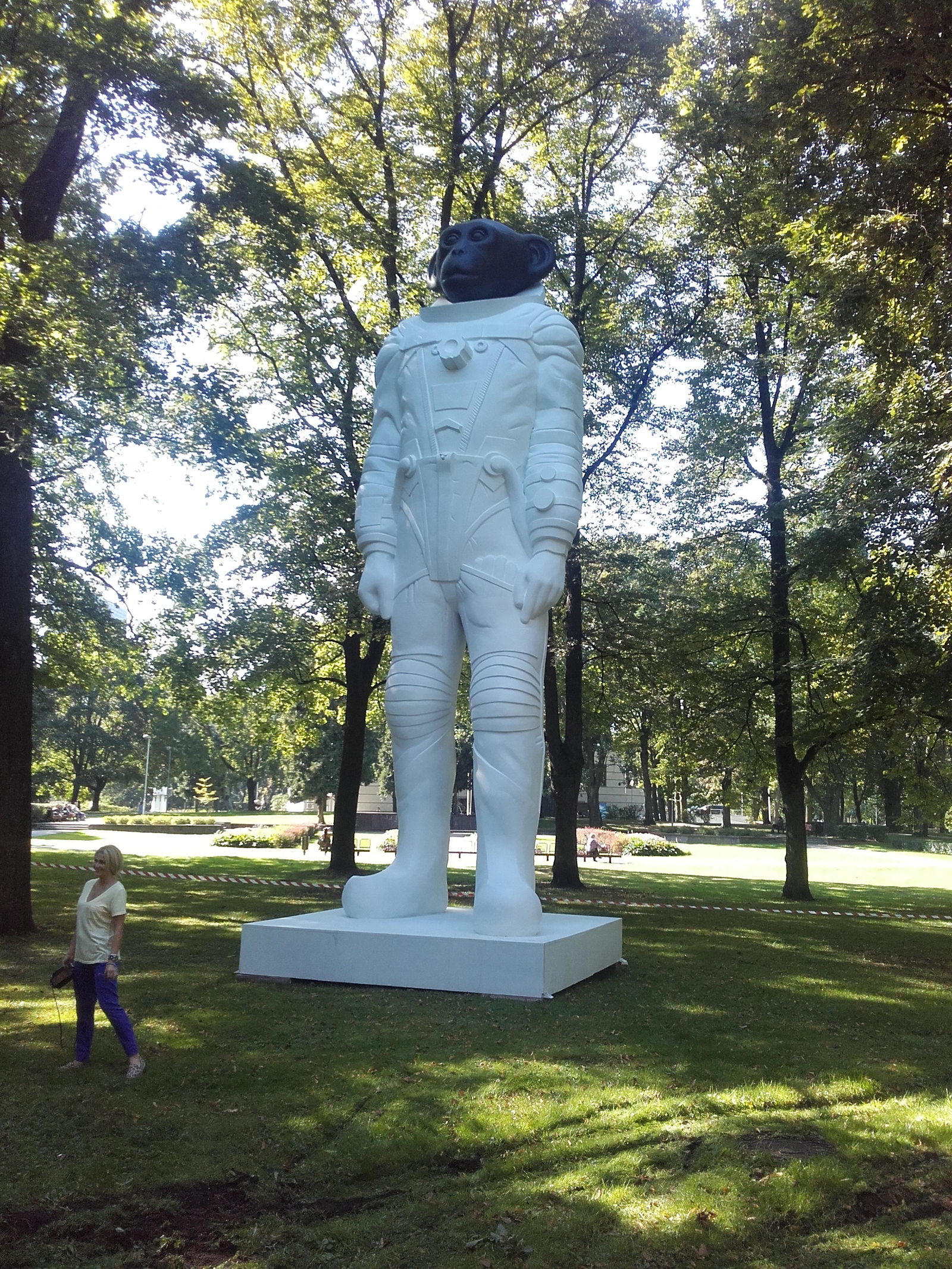 Statue of a monkey astronaut in Riga - My, Monkey, Космонавты, Riga, Pushkin Park, The statue, Sculpture