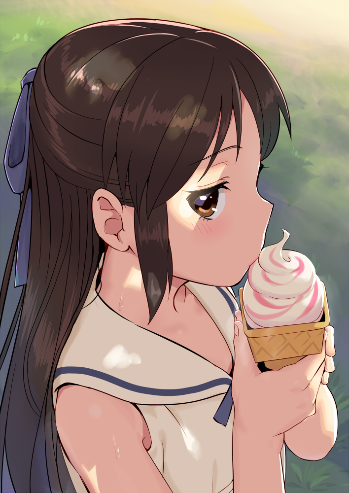 Ice cream. - Anime, Anime art, The idolmaster, Tachibana Arisu