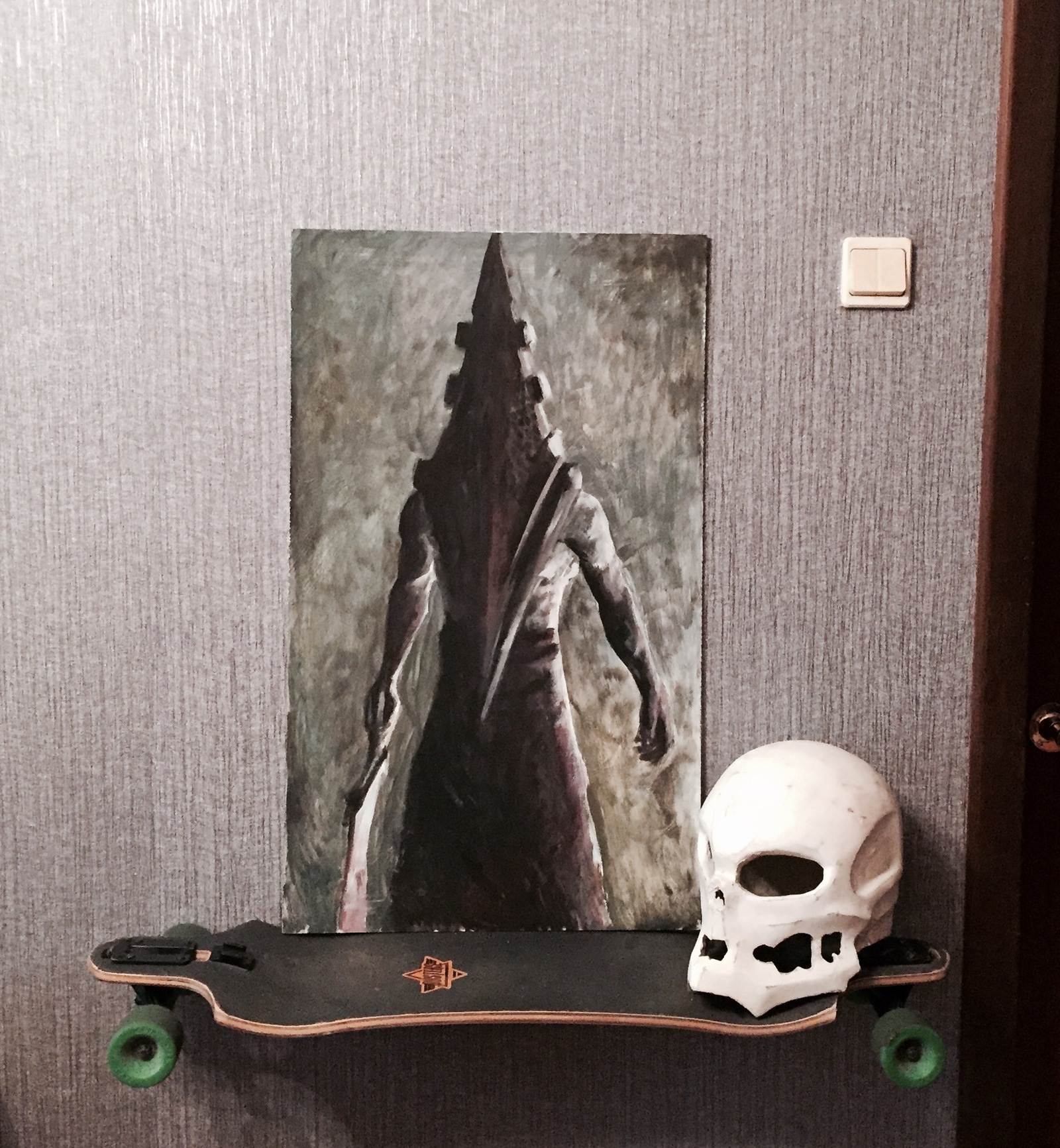 A friend's gift for DR. pyramid head. - My, Silent Hill, Pyramid head, Painting