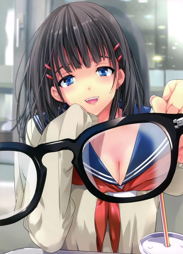 Rendezvous - NSFW, Anime, Games, The idolmaster, , Glasses, Refraction of light