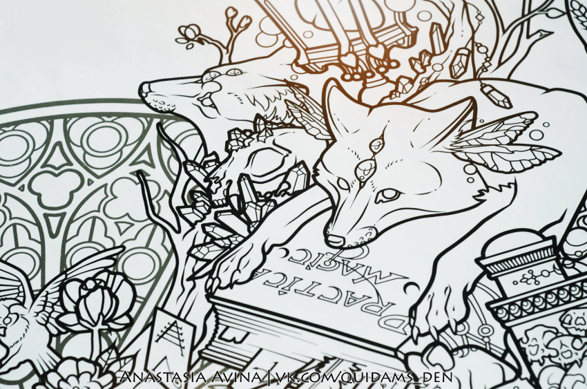 Fox Tales | witch foxes - My, Fox, Art, Fantasy, Drawing, Graphics, Magic, Magic, Longpost