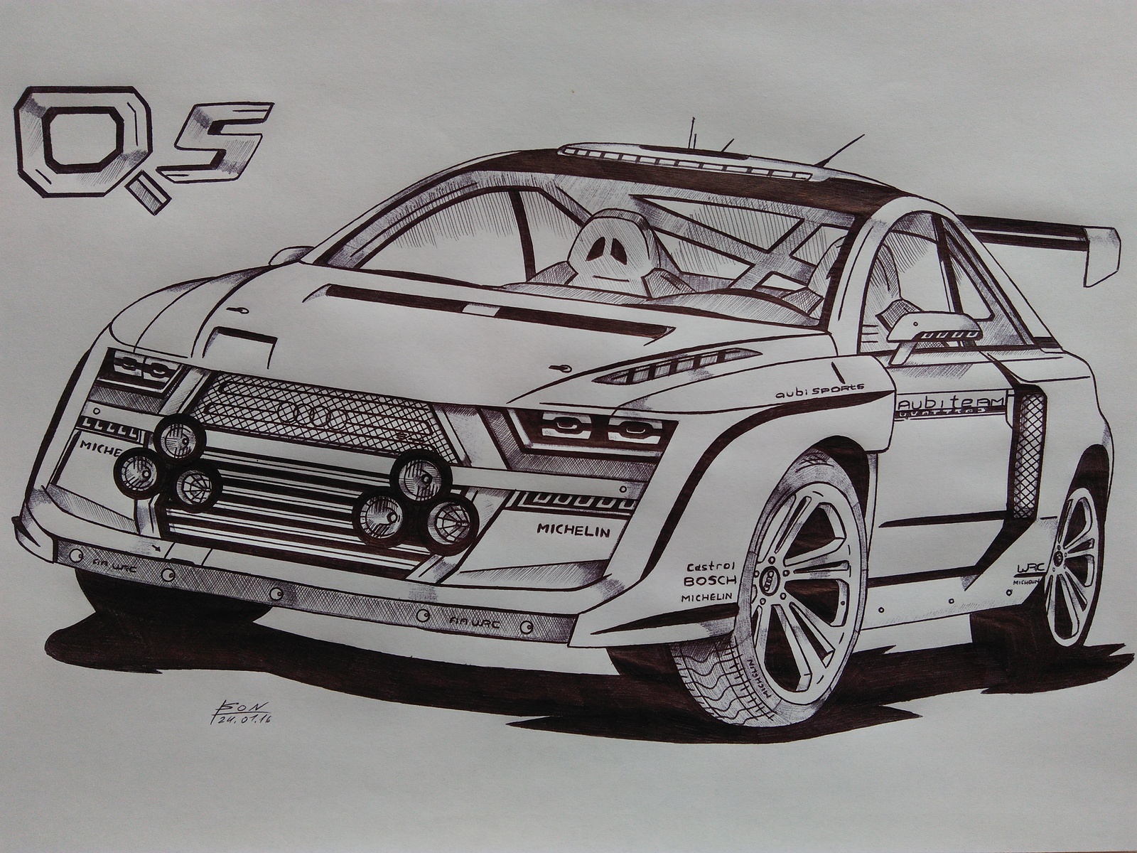 My latest projects (in HD) - My, Pen drawing, Art, Auto, Mitsubishi, Delta, Audi, Subaru impreza, Evolution, Longpost