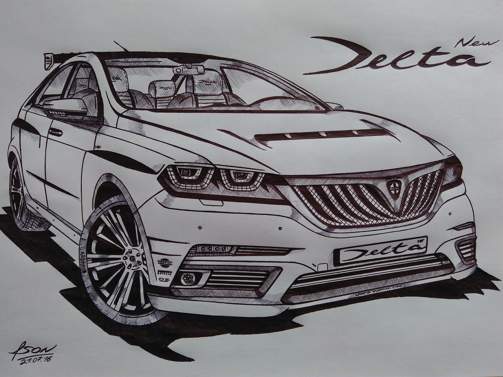 My latest projects (in HD) - My, Pen drawing, Art, Auto, Mitsubishi, Delta, Audi, Subaru impreza, Evolution, Longpost