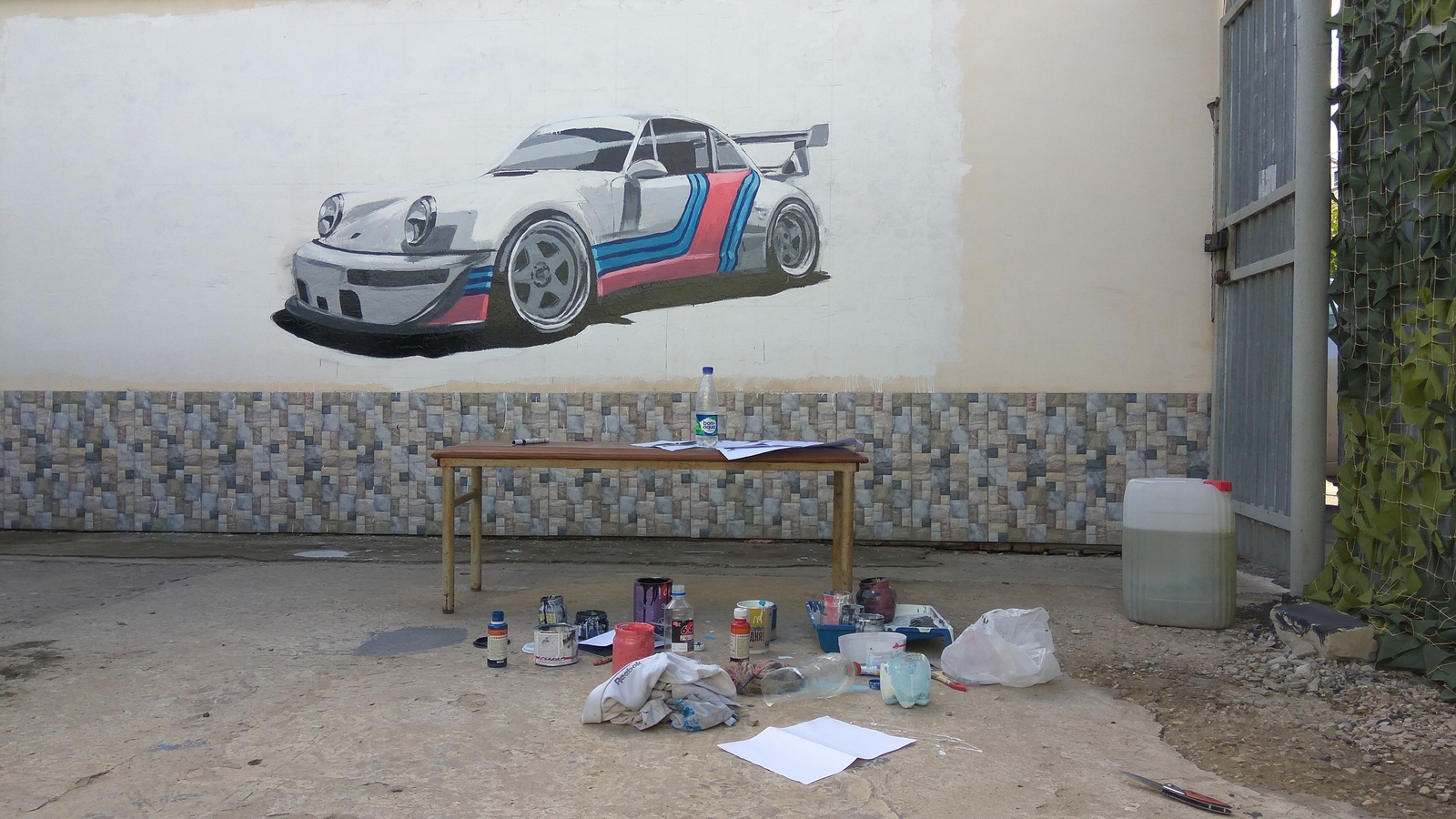 Porshik - My, Porsche, Drawing on the wall, Drawing, Longpost