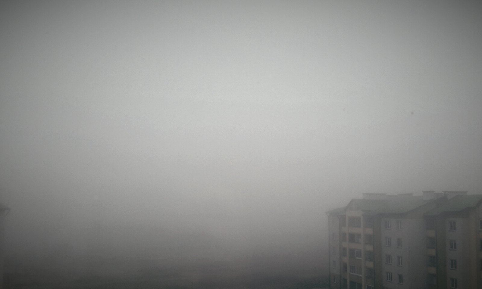 Morning. - My, Fog, View from the window, Republic of Belarus