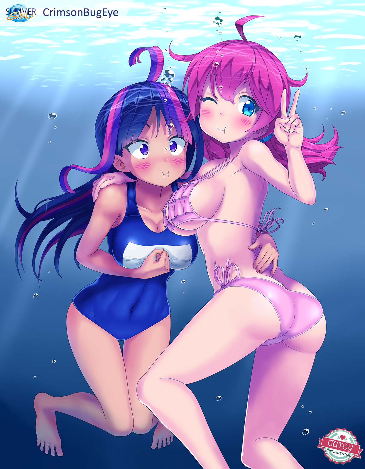 There are two types of swimwear... - NSFW, My little pony, MLP Suggestive, Pinkie pie, Twilight sparkle, Humanization