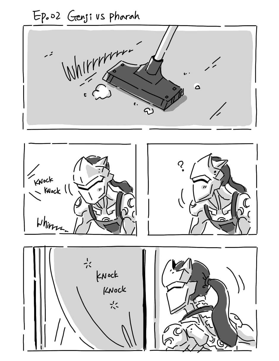 Genji vs. Pharah (+prologue). By TCBunny. - Моё, Blizzard, Overwatch, Mercy, Genji, Pharah, Длиннопост, Tcbunny