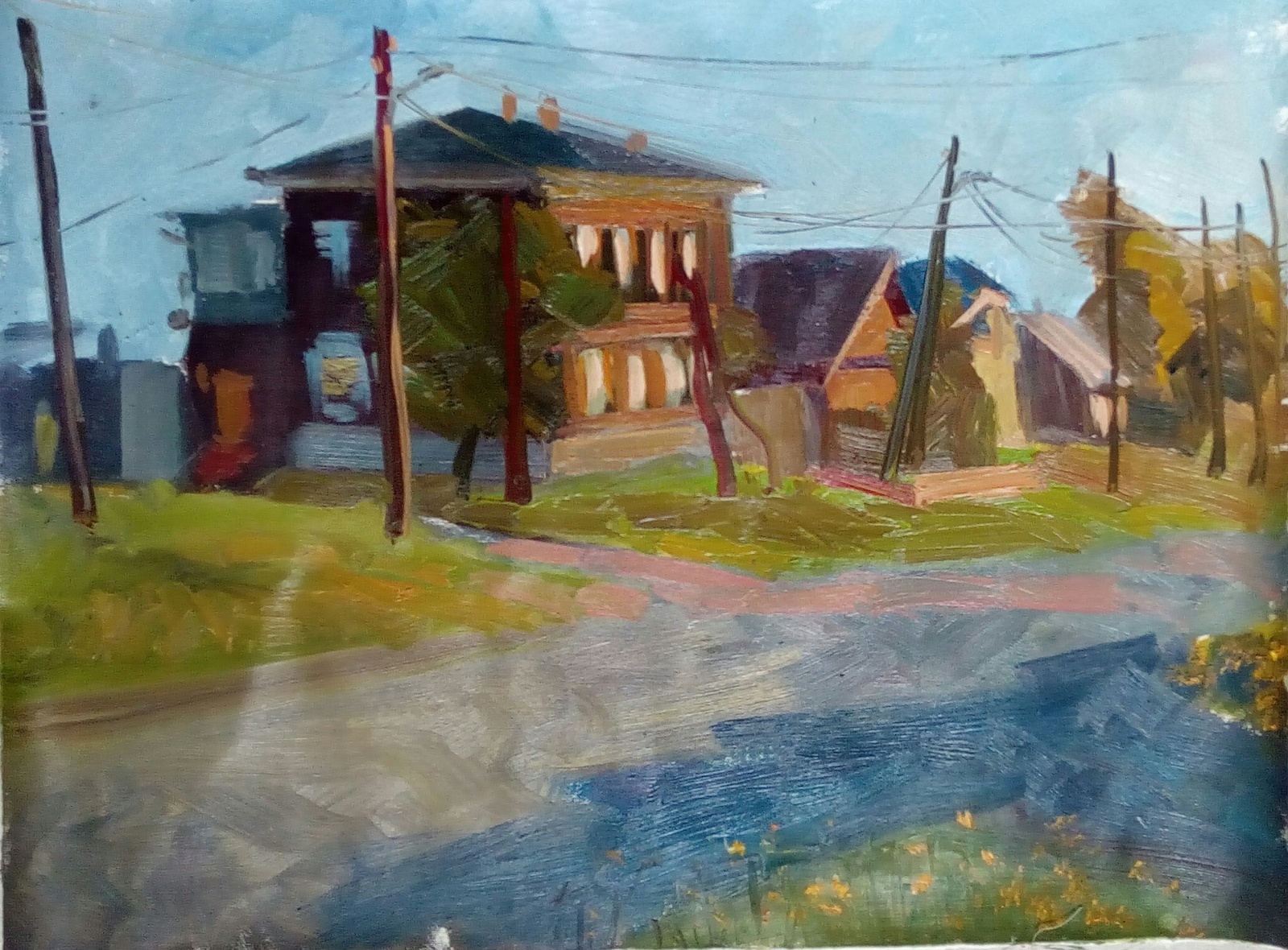 Yeniseysk - My, , Painting, Evening, Yeniseysk, an old house