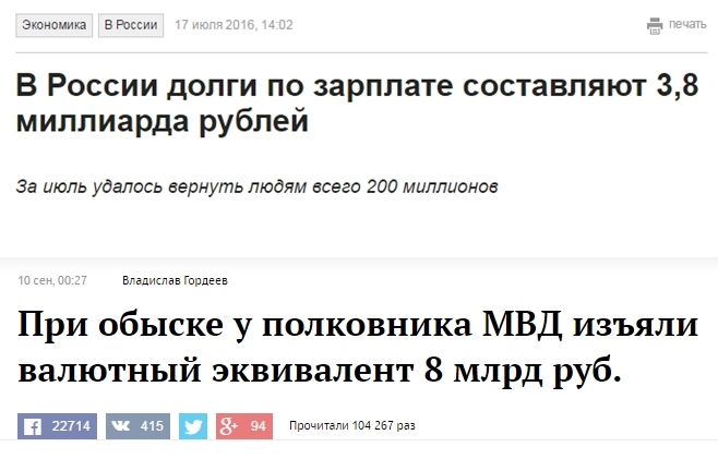 Two news - Russia, Money, Duty