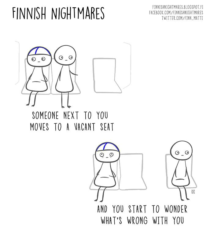 Finnish nightmares, understandable to any introvert. - Finland, Introvert, Comics, Stereotypes, Nightmare, Longpost