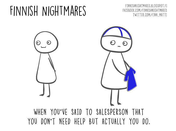 Finnish nightmares, understandable to any introvert. - Finland, Introvert, Comics, Stereotypes, Nightmare, Longpost