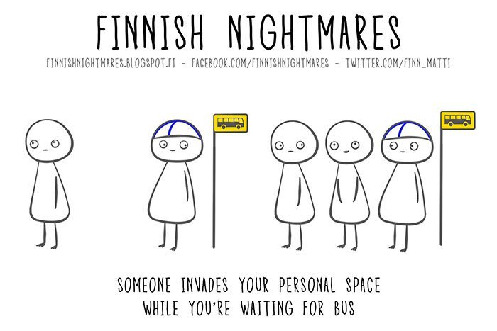 Finnish nightmares, understandable to any introvert. - Finland, Introvert, Comics, Stereotypes, Nightmare, Longpost