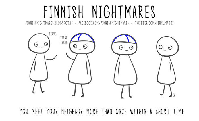 Finnish nightmares, understandable to any introvert. - Finland, Introvert, Comics, Stereotypes, Nightmare, Longpost