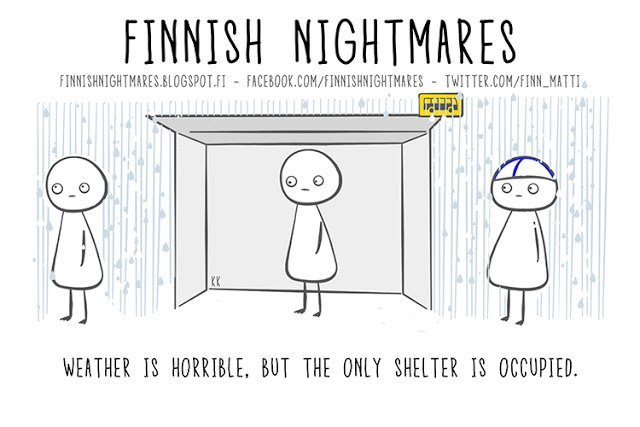 Finnish nightmares, understandable to any introvert. - Finland, Introvert, Comics, Stereotypes, Nightmare, Longpost