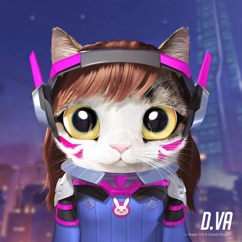 Overcat - Overwatch, Кот, Арт, Подборка, Длиннопост