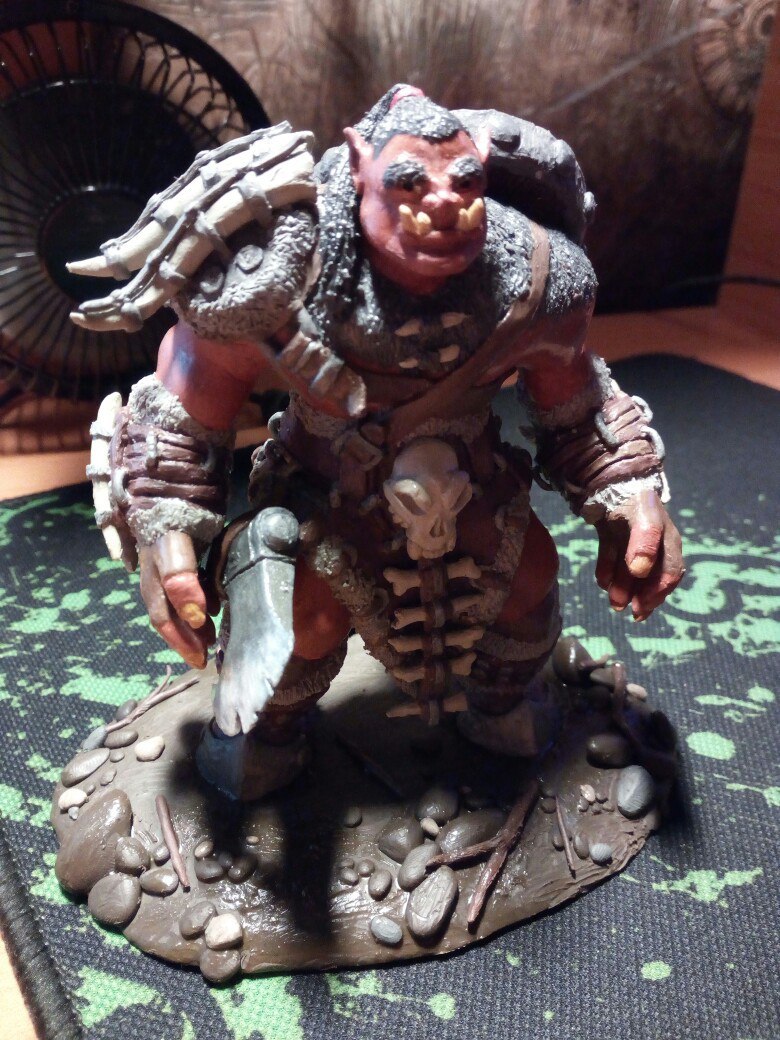 Plasticine Orc from the Warcraft universe - My, With your own hands, Warcraft, Plasticine, Orcs, Longpost