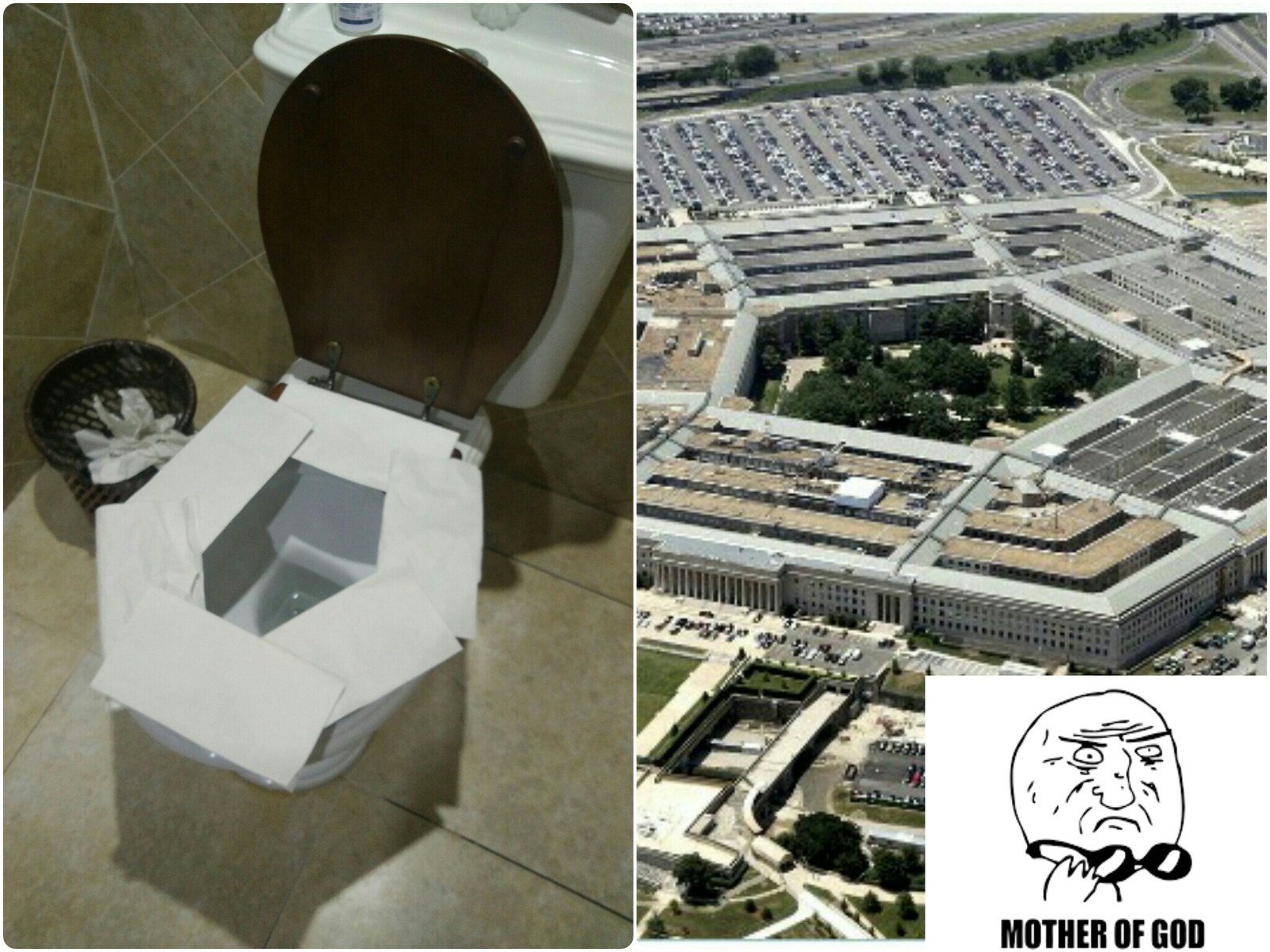 Striking similarity - My, Pentagon, Toilet humor, Satire