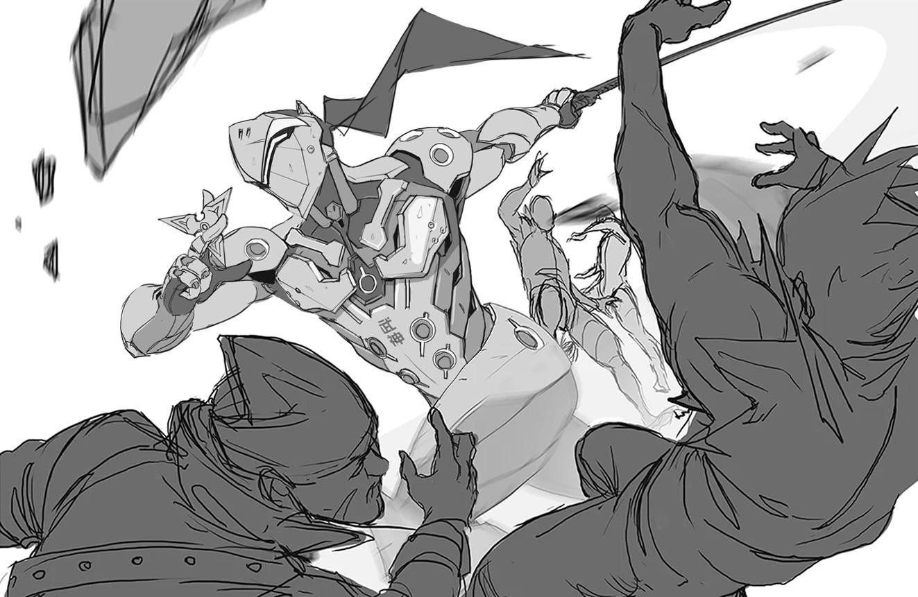 Overwatch Sketches - Overwatch, Blizzard, Mei, Hanzo, Dva, Genji, Pharah, Winston, Longpost