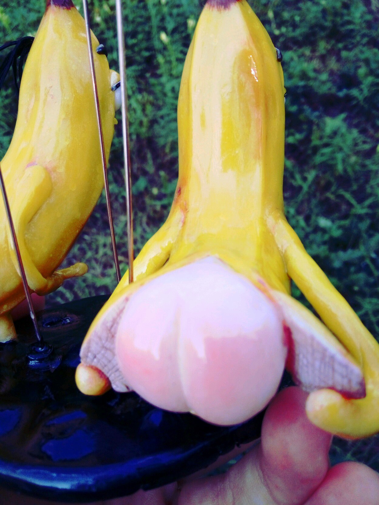 naughty bananas - NSFW, My, Polymer clay, Handmade, Banana, Vulgarity, With your own hands, , Stand, Longpost