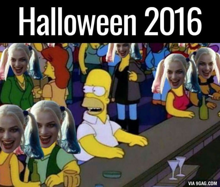 Halloween in 2016 - Halloween, 9GAG, The Simpsons, Harley quinn