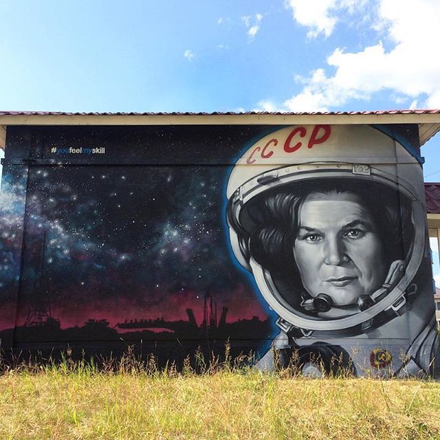 Valentina Tereshkova performed by the street art team from Belarus youfeelmyskill, Beloyarsky Khanty-Mansi Autonomous Okrug - Street art, Youfeelmyskill, KhMAO