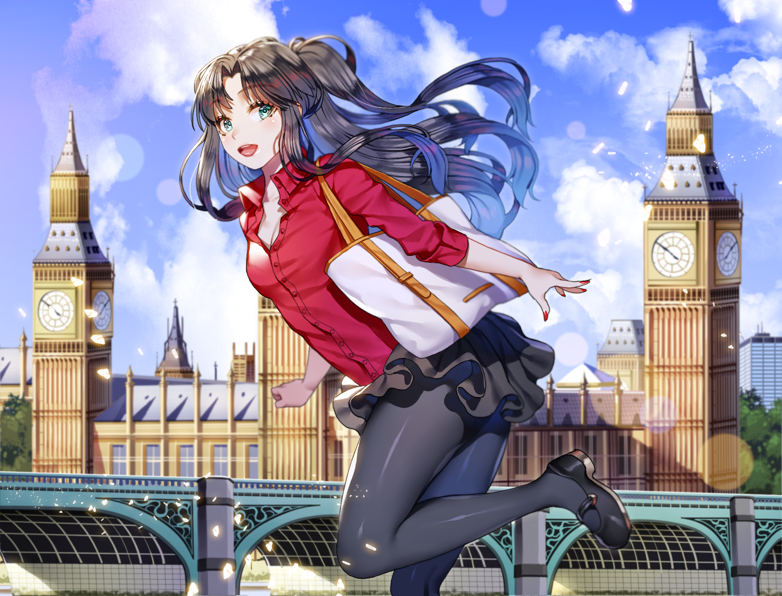 Anime art - Anime Art, Аниме, Fate, Tohsaka Rin, Колготки