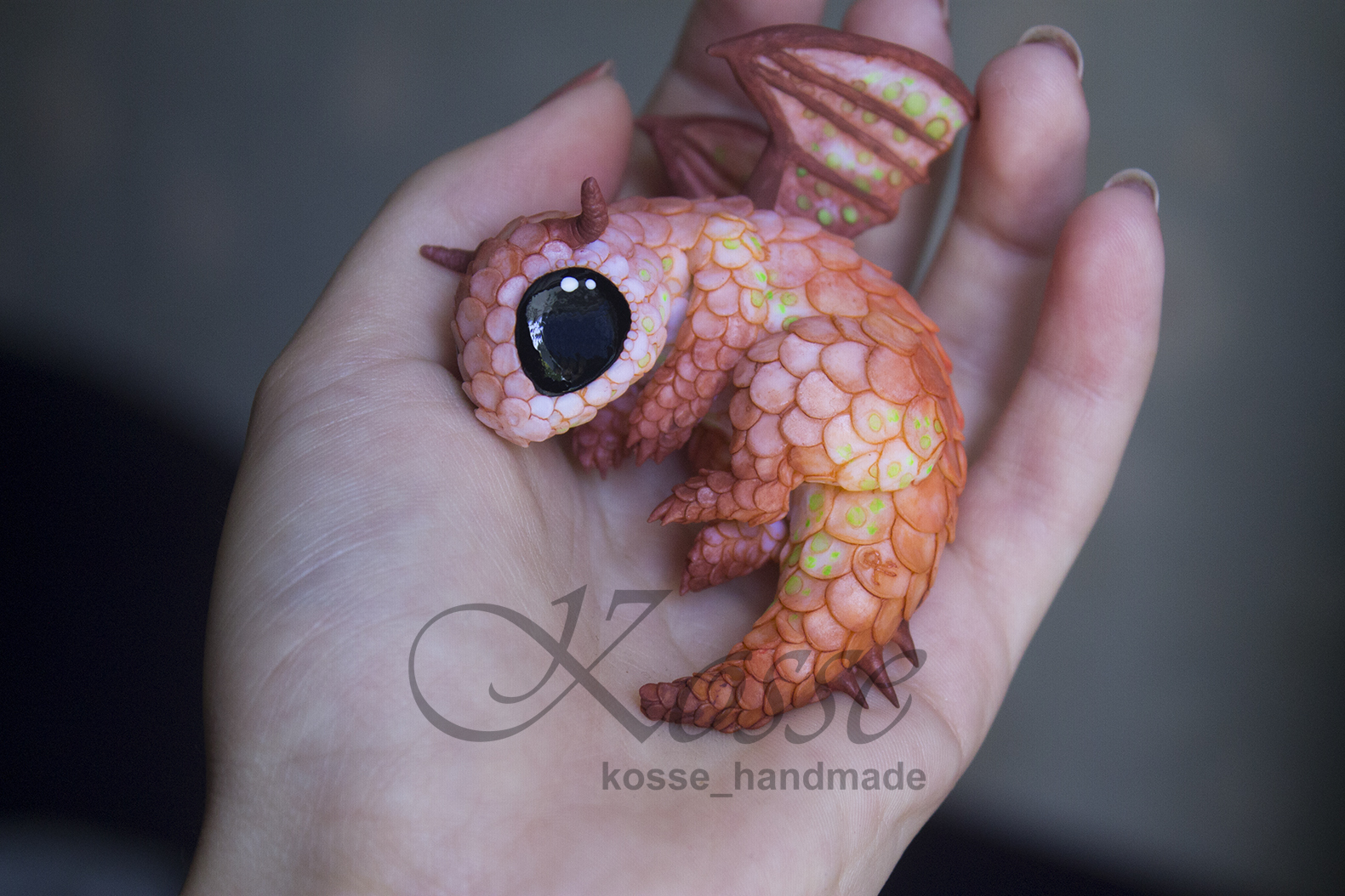 Abyssal High Dragonling Hatchling - My, The Dragon, Handmade, , , Dragon age, Polymer clay, Longpost