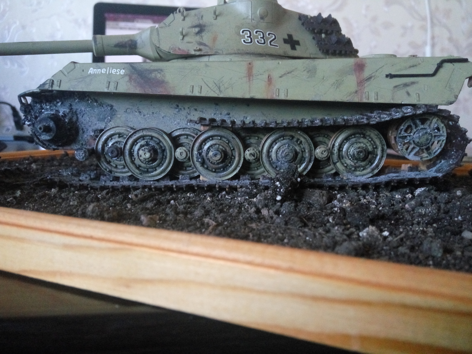 Broken Tiger 1/35 - My, Stand modeling, Tanks, Tigger, Tiger II, Longpost