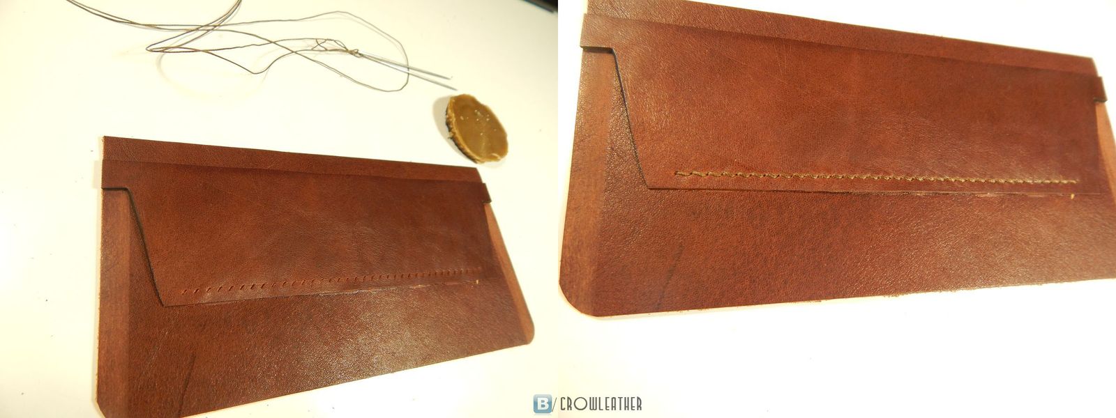 Long wallet detail - My, Leather, Wallet, Wallet, Needlework, Handmade, Longpost