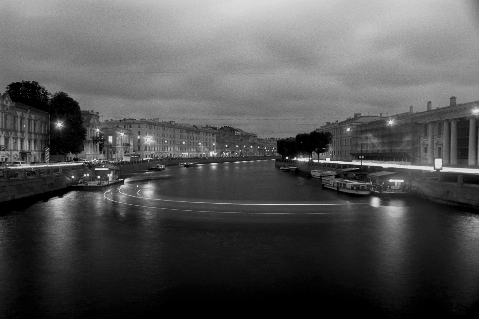 Saint Petersburg - My, Saint Petersburg, Fontanka, Night, , Landscape, Long exposure, Film, The photo