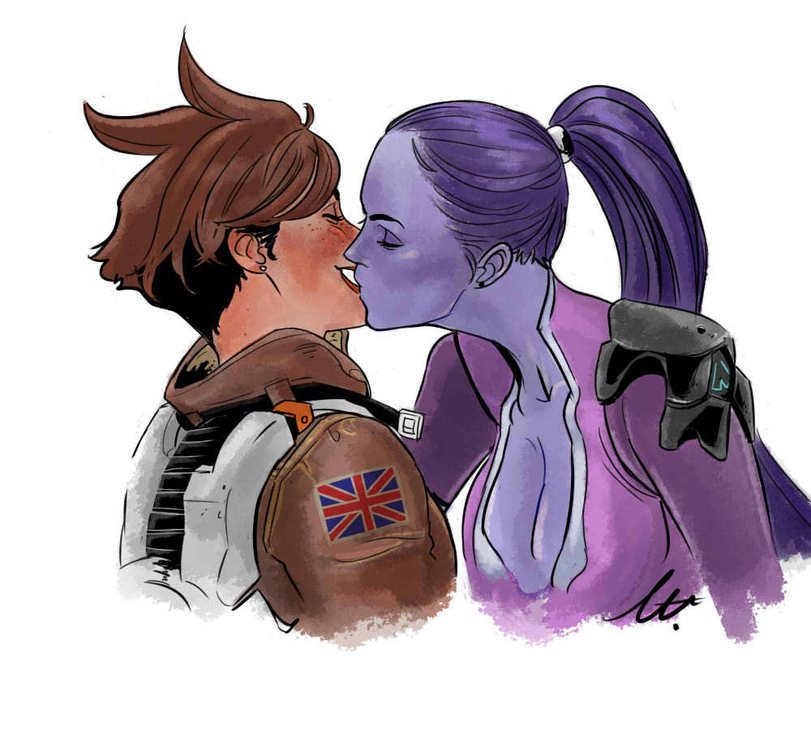 WidowTracer - Overwatch, Blizzard, Overwatch Art, Widowmaker, Tracer, Widowtracer, Длиннопост