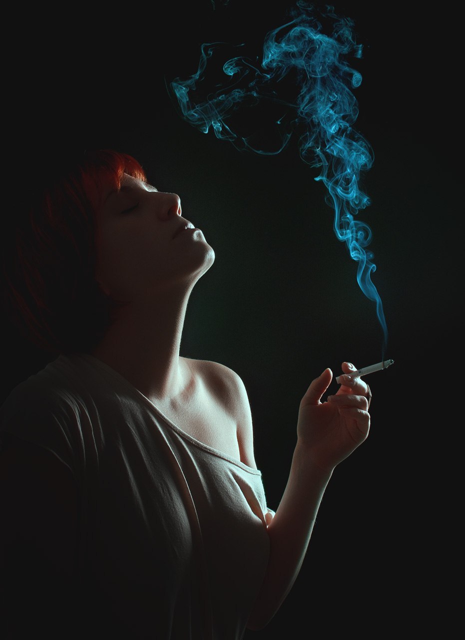 Smoke, light, color - Моё, Свет, Студия, Контровойсвет, Девушки, Портрет, Фотография, Дым, Длиннопост