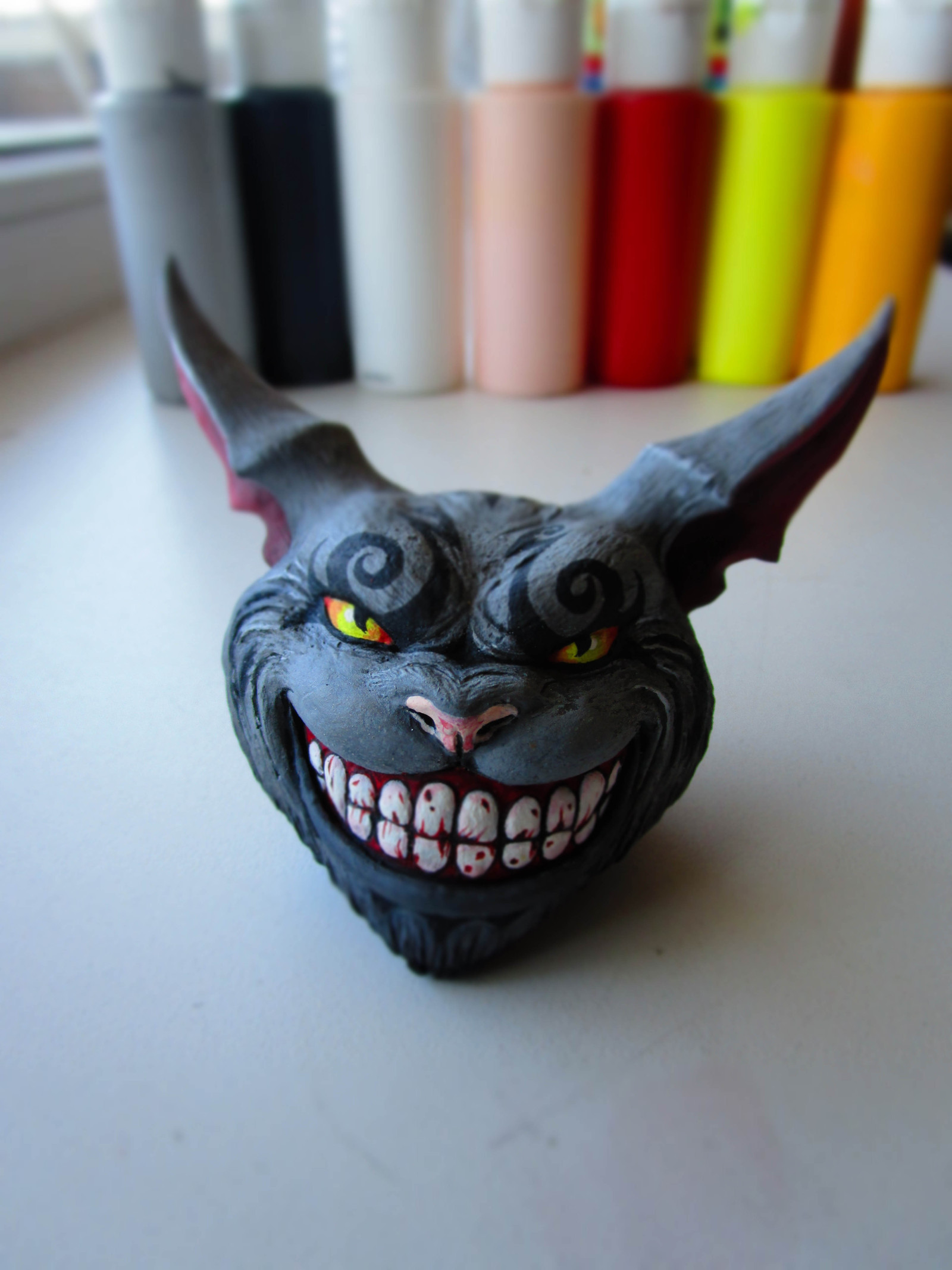 Cheshire Cat from the cult game American McGee's Alice - My, Cheshire Cat, , Polymer clay, Games, Nooboslowpokopanda, Longpost