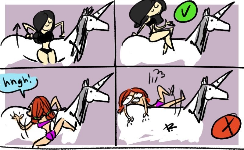 Yennefer vs Triss - Witcher, Games, Unicorn, Humor, Ayej