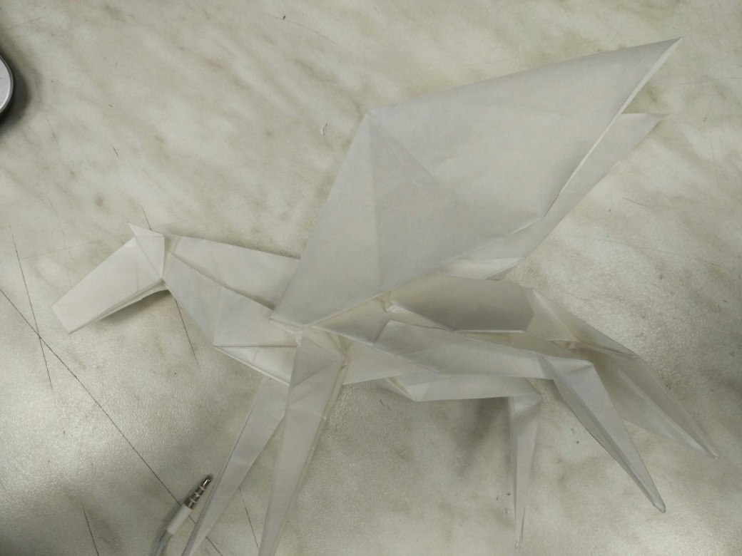 Pegasus. - My, Origami, Pegasus, , , Longpost, My, Satoshi Kamiya