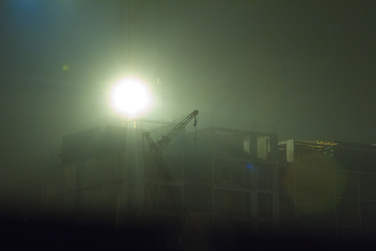 Morning at the construction site - My, The photo, Fog, Construction, Tap