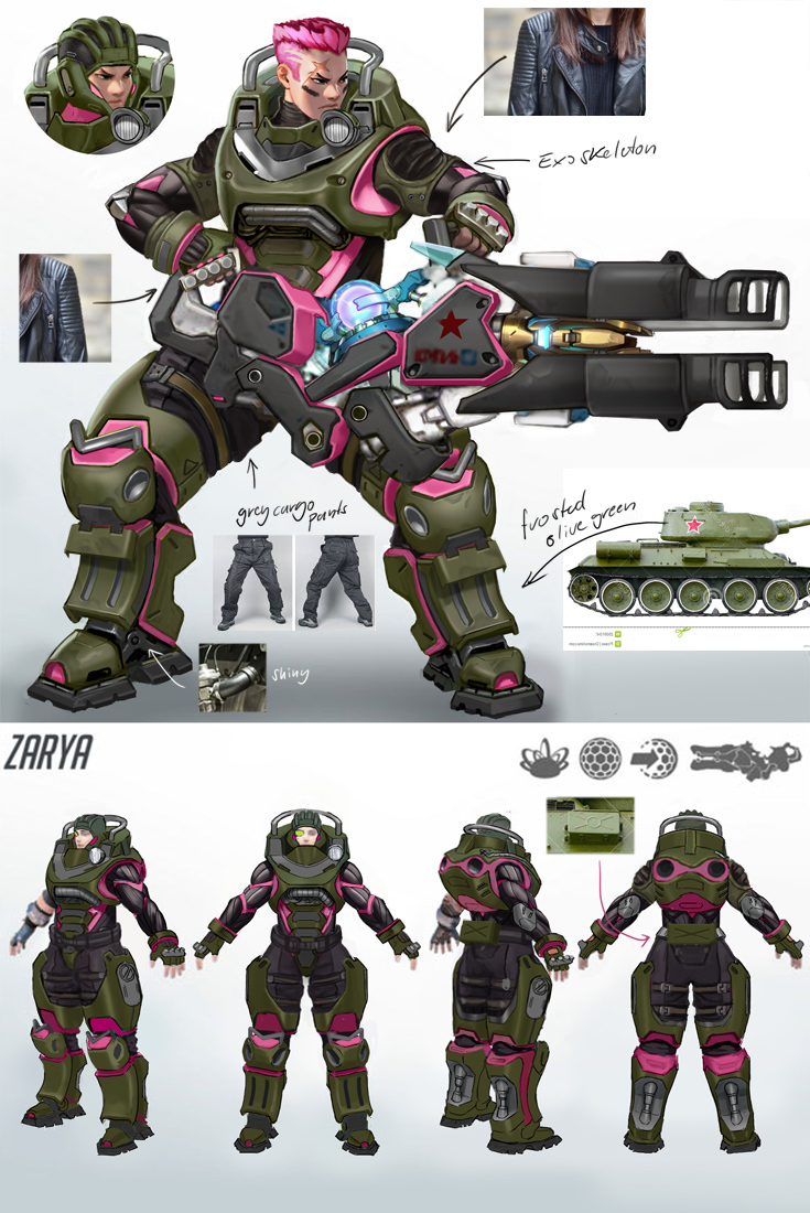 Zarya's appearance concept. - Overwatch, Blizzard, Zarya, Concept, Deviantart