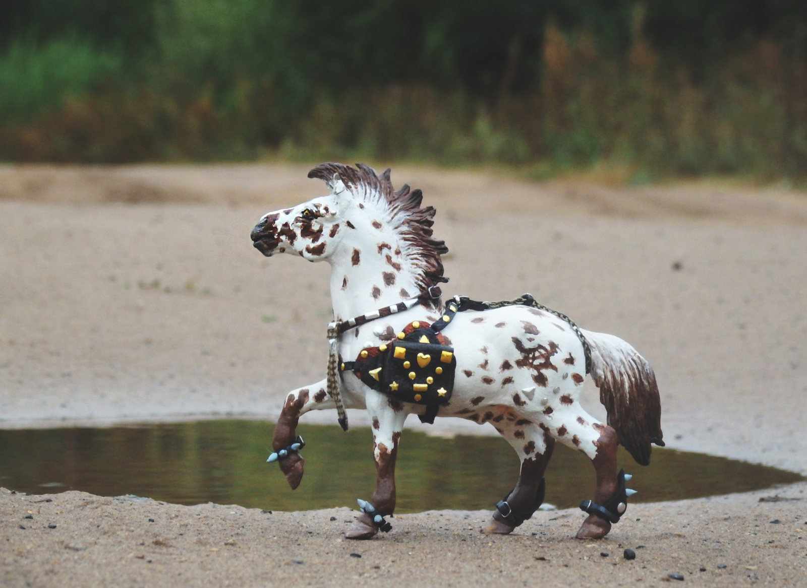 Punk horse, molded by me, figurine height - 10.6 cm. - My, Punk rock, Horses, Sculpture, , Tag, With your own hands, Handmade, , Epoxy resin