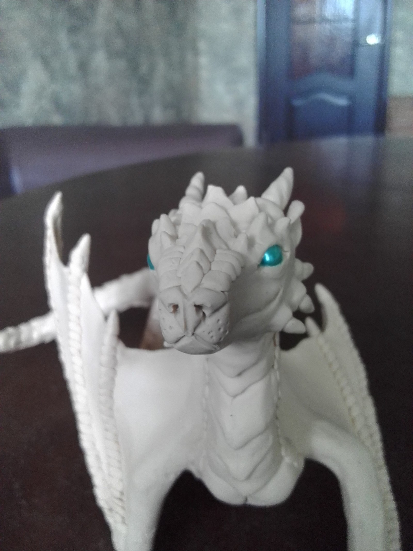 I love dragons. - My, The Dragon, Wyvern, Лепка, Polymer clay, , Photo on sneaker, Creation, Longpost