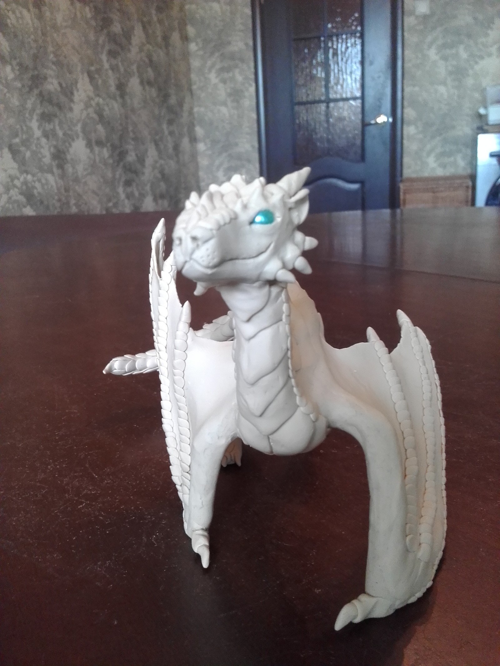 I love dragons. - My, The Dragon, Wyvern, Лепка, Polymer clay, , Photo on sneaker, Creation, Longpost