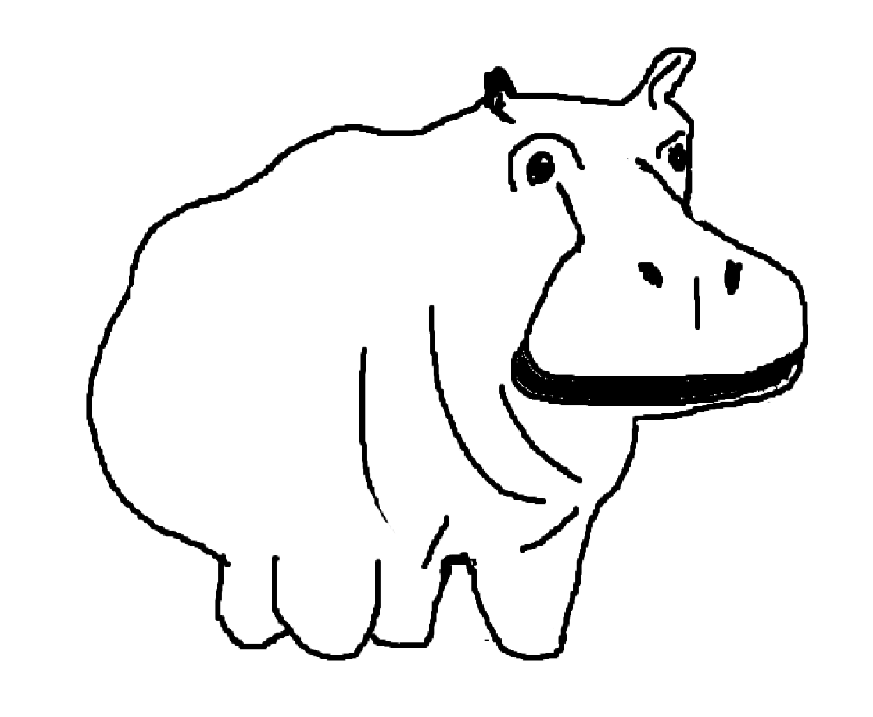 My hippo. - My, hippopotamus, My, Drawing, Domes