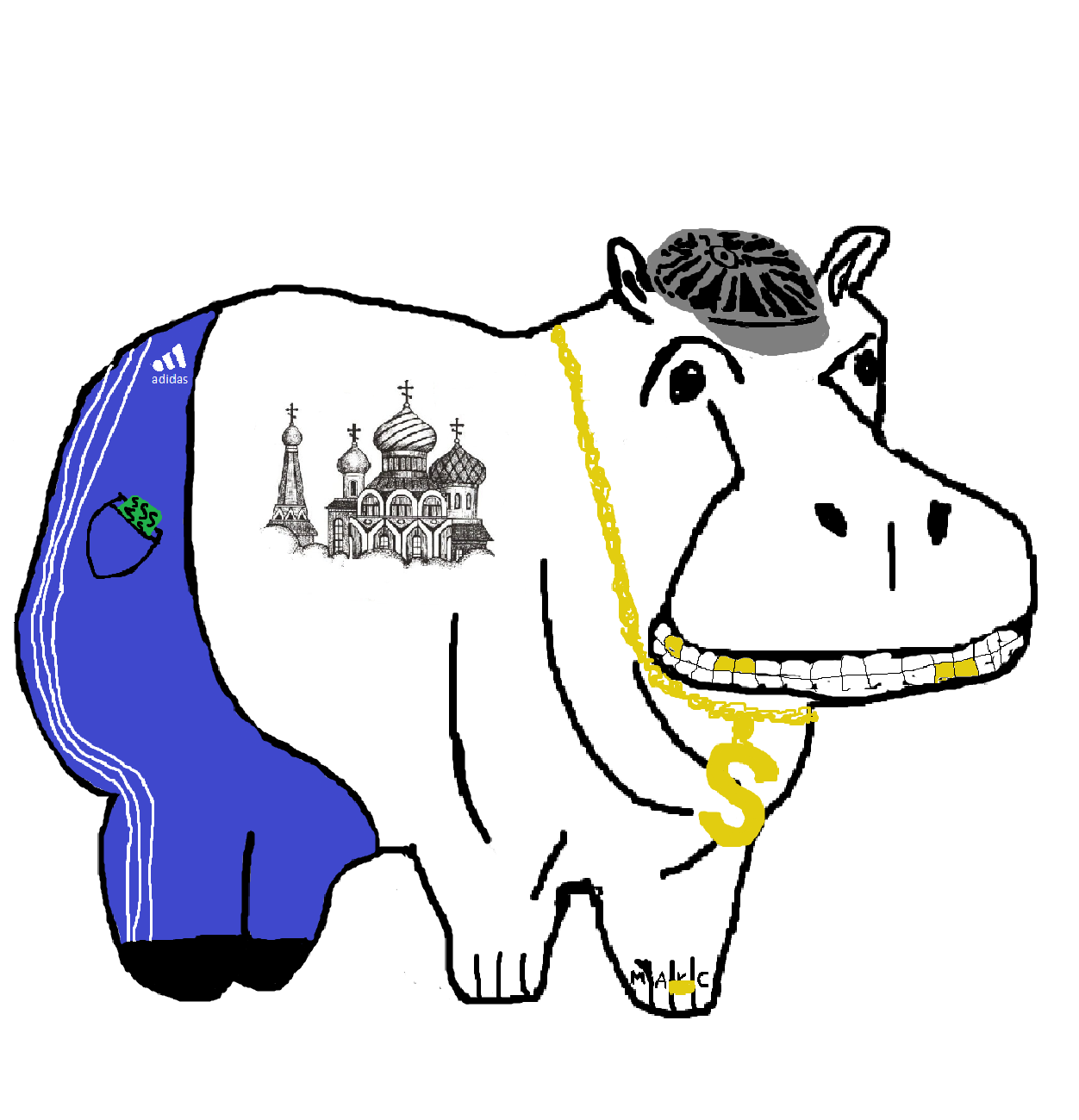 My hippo. - My, hippopotamus, My, Drawing, Domes