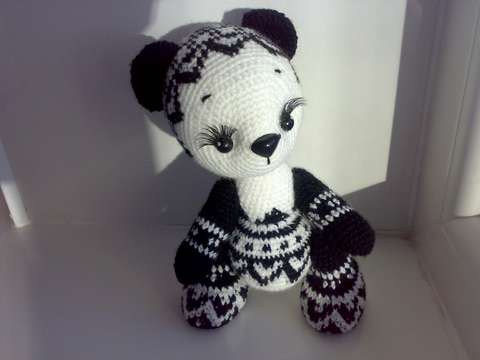 jacquard teddy bear - My, Toys, Amigurumi, Needlework, Knitting, Hobby