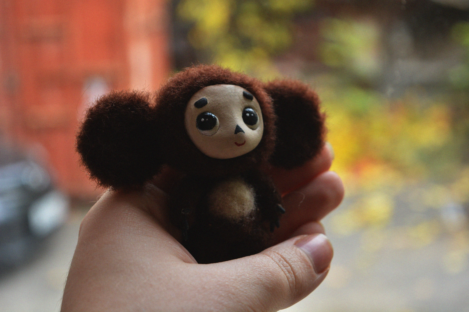 My cheburashka made of wool - My, Wallow, Wool, Wool toy, Needlework, Cheburashka, Felting felting