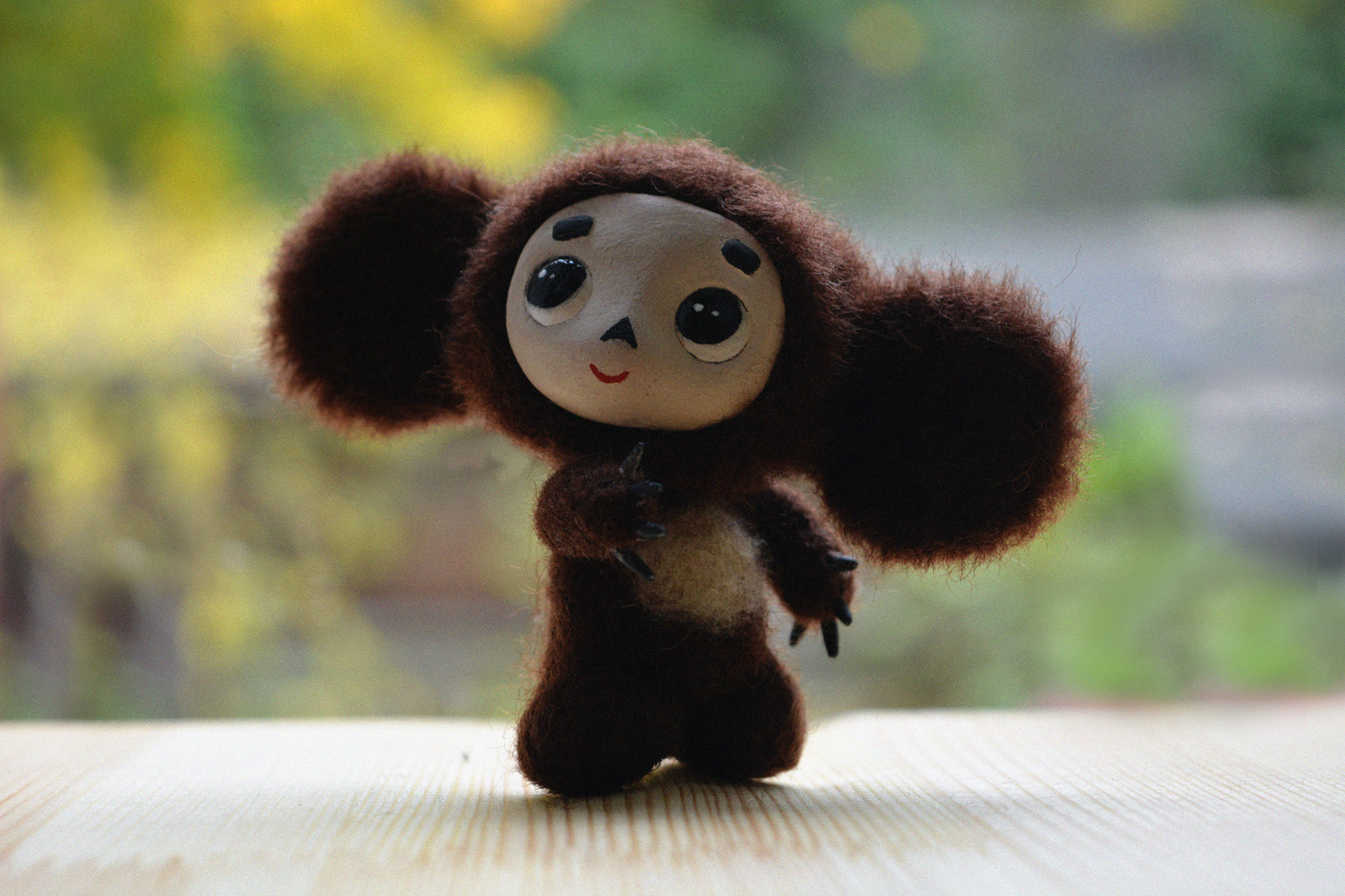 My cheburashka made of wool - My, Wallow, Wool, Wool toy, Needlework, Cheburashka, Felting felting