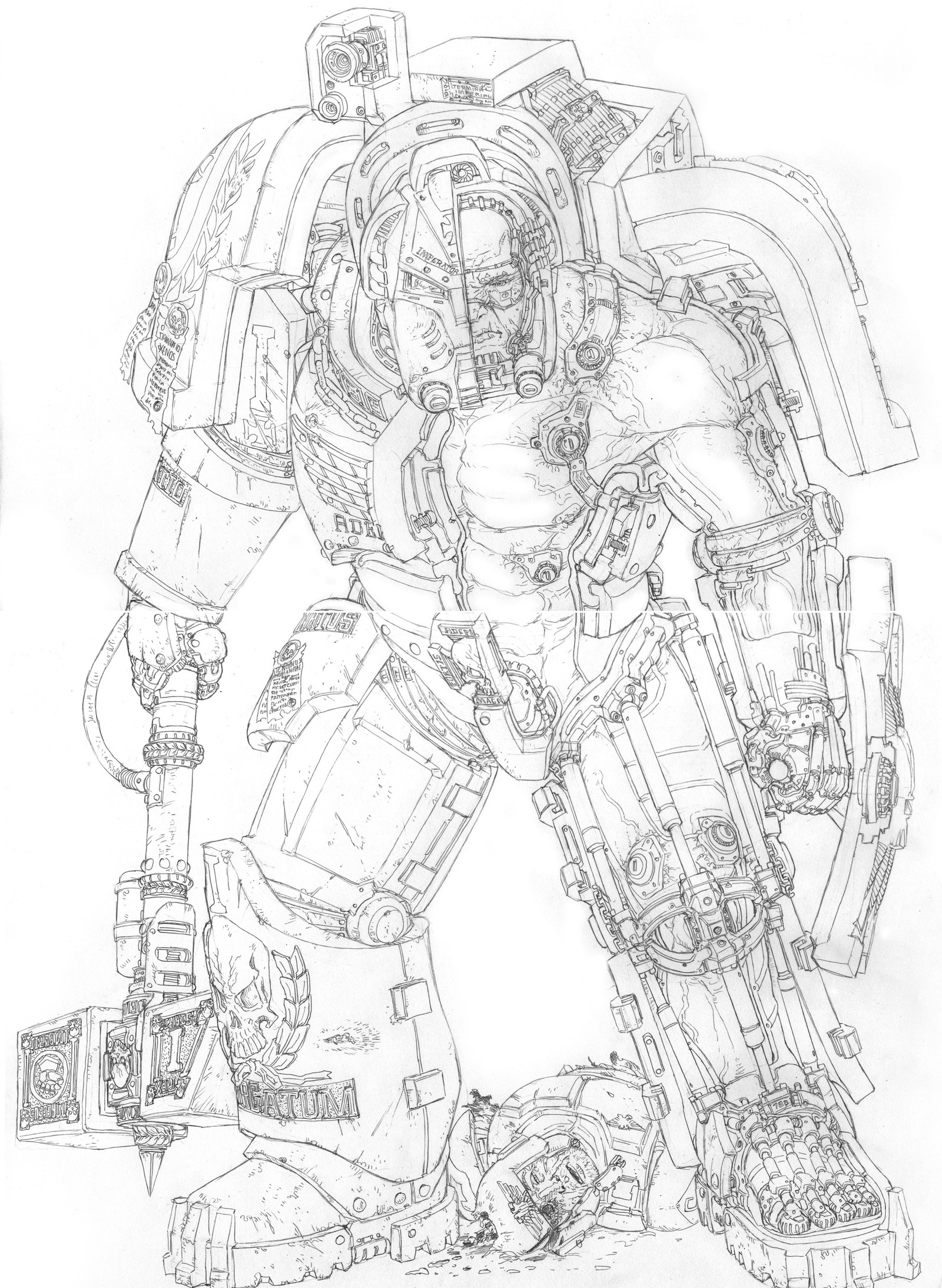 Terminator cutaway - Warhammer 40k, Terminator, Tda, Adeptus Astartes