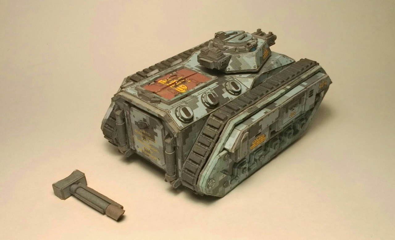 Paper chimera with carpet - Warhammer 40k, Modeling, Papercraft, Technics, Imperium, Carpet, Longpost